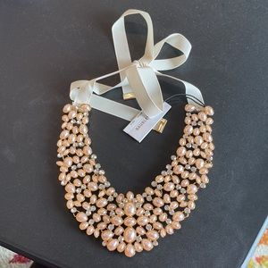 BaubleBar Ivory Statement Ribbon Necklace NWT